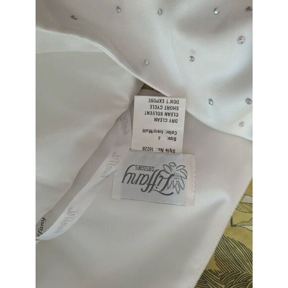 Tiffany Designs Women’s Size 4 White Ivory Floral Prom Maxi Dress Gown Two Piece - Picture 6 of 8